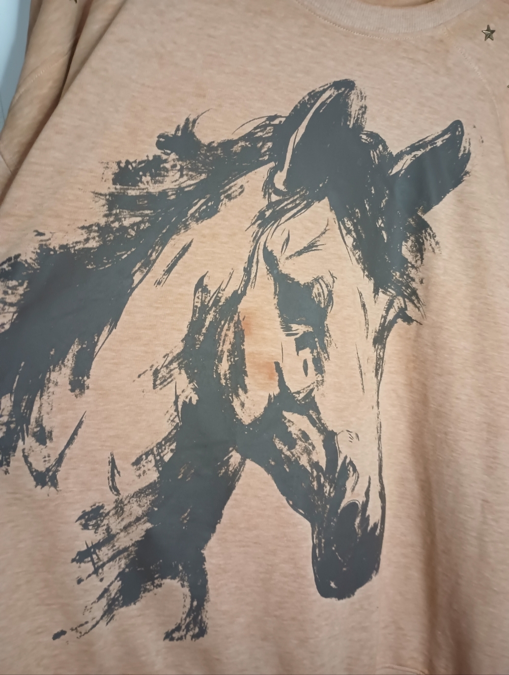 Cato Womens Equestrian Horse Graphic Sweatshirt XL Star Studs Western Cowgirl - Picture 2 of 9